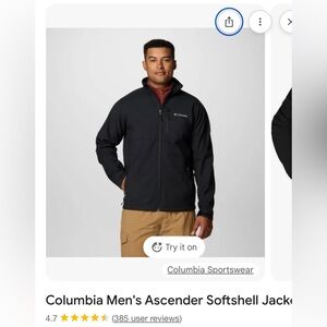 Columbia Men's Ascender Softshell Jacket New With tags Size L MSRP $110